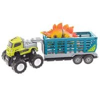 DLA DZIECI SAMOCHOD Z PRZYCZEPA I DINOZAUREM