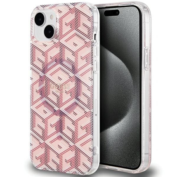 Etui Guess do iPhone 15, iPhone 14, iPhone 13, Różowy, MagSafe zdjęcie 1