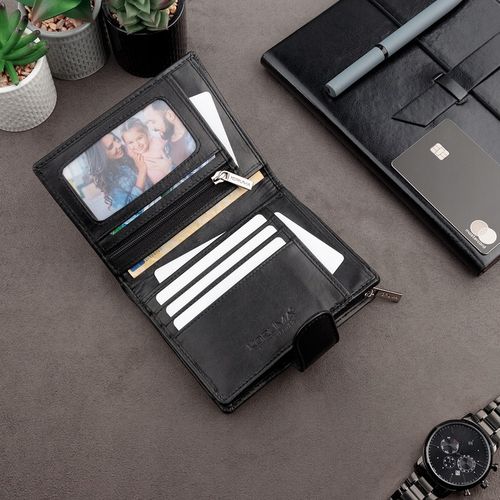 PIONOWY PORTFEL Męski Skórzany OCHRONA RFID Kieszeń Bilon Zamek / na Arena.pl