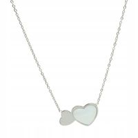 Naszyjnik „celebrytka” Dwa serduszka kolor srebrny