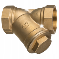 FILTR SKOŚNY SIATKOWY MOSIĘŻNY DO WODY 6/4" CAL DN40 TMAX 120°C SOLIDNY