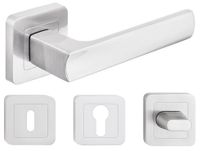 KLAMKA DRZWIOWA IBIZA NIKIEL SATYNA KOMPLET ROZET