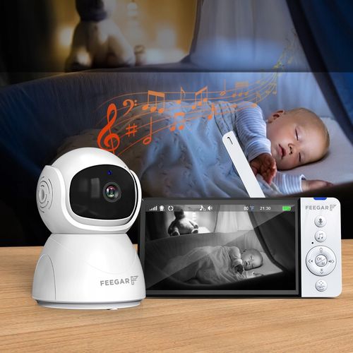 Elektroniczna Niania Feegar Kamera Obrotowa Lcd 5'' 5000Mah Zoom Nagrywanie na Arena.pl