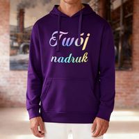 Bluza z kapturem fioletowa z Twoim nadrukiem - Kangaroo S
