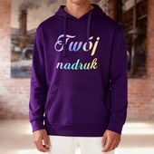 Bluza z kapturem fioletowa z Twoim nadrukiem - Kangaroo XL
