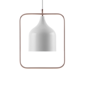 Lampa wisząca metalowa biała MAVONE