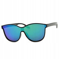 DZIECIĘCE OKULARY PRZECIWSŁONECZNE LUSTRZANKI Czarno Zielone + Gratisy