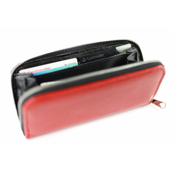 P-02 Portfel skórzany Korona - czerwony gładki KEMER zdjęcie 2