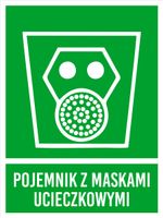 Tabliczka grawerowana informacyjna piktogram 20x15 pojemnik z maskami