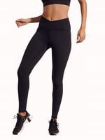 Czarny - Legginsy Active do jogi z kopertową talią XS