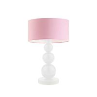 Lampka HONOLULU abażur jasny różowy stelaż biały