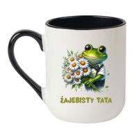 KUBEK "ŻAJEBISTY TATA" Wzór - Elegant Coffee Czarny 330 ml