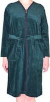 Ciepły bawełniany szlafrok podomka welurowa Rozmiar: 4XL, Kolor: Zielony