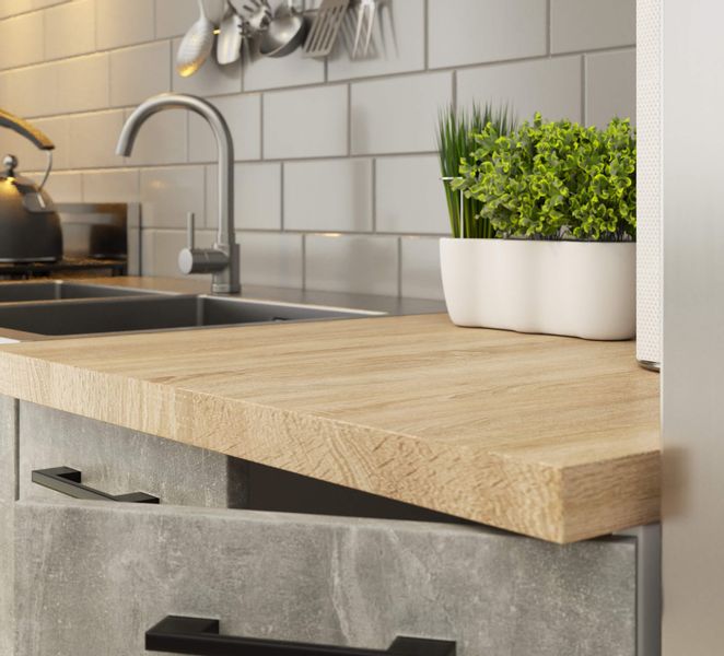 MEBLE KUCHENNE ZESTAW OLIWIA 2.4M BIAŁY-BETON zdjęcie 5