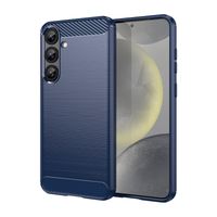 Etui pokrowiec silikonowy do Samsung Galaxy S25+ Carbon Case - niebieski