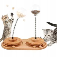 ZABAWKA SPRĘŻYNOWA INTERAKTYWNA DLA KOTA NA PRZYSMAK KARMĘ + PIŁECZKI