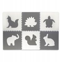 MATA PIANKOWA EVA ZWIERZĄTKA DUŻE PUZZLE 180x120 cm MIĘKKA DLA DZIECI