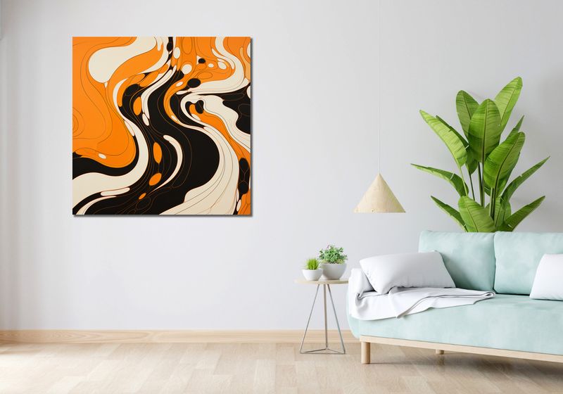 Obraz 100x100cm Tańczący Atrament zdjęcie 2