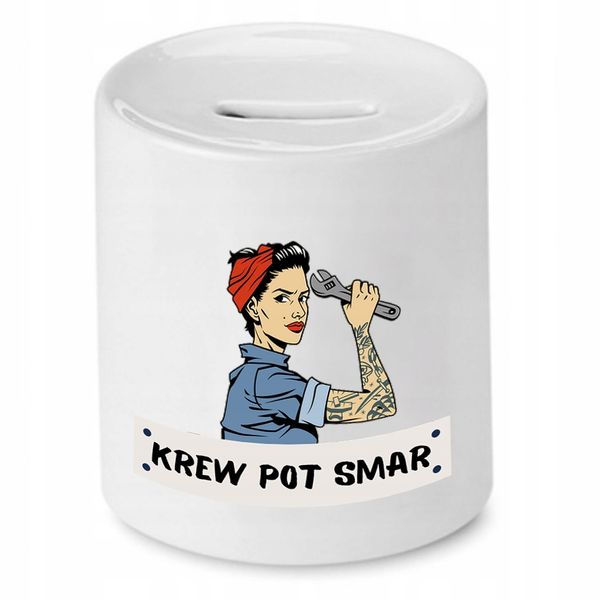 Skarbonka Dla Mechanika Krew Pot Smar Prezent Z Nadrukiem Ze Zdjęciem zdjęcie 1