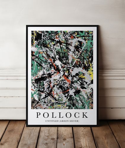 Plakat Jackson Pollock abstrakcja green 30x40 cm w czarnej ramie na Arena.pl