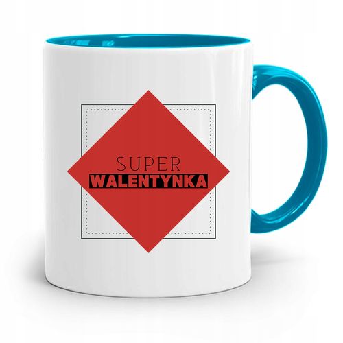 Kubek Błękitny Na Walentynki Super Walentynka Z Nadrukiem Ze Zdjęciem na Arena.pl