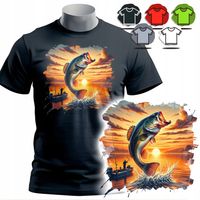 KOSZULKA T-SHIRT MĘSKI WZORY DO WYBORU - WĘDKARSKIE RYBY - L