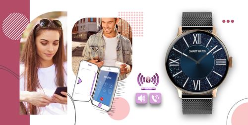 Smartwatch Giewont Supernova SmartCall GW330-4 Black Shine/Powder Pink na Arena.pl