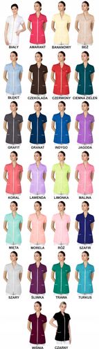 Fartuch medyczny kosmetyczny damski na suwak HAFT z TWOIM LOGO NAPIS 10 szt na Arena.pl