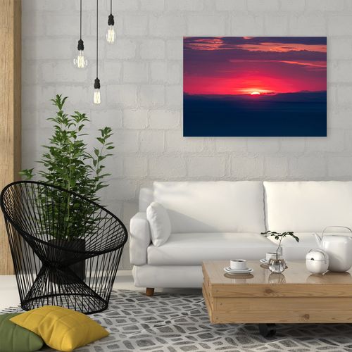 Obraz na płótnie - Canvas, Czerwony zachód słońca 60x40 na Arena.pl