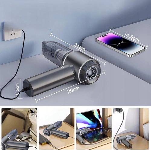 Odkurzacz Ręczny Samochodowy Bezprzewodowy Akumulatorowy 4W1 Mocny na Arena.pl