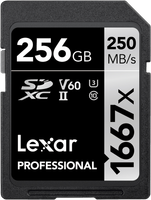 Lexar Karta pamięci Pro 1667X SDXC UHS-II U3 (V60) R250/W120 256G
