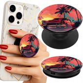 Uchwyt do telefonu Popsocket na palce/stojak STARY SAMOCHÓD PALMA SŁOŃCE