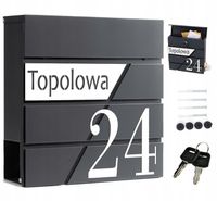 SKRZYNKA NA LISTY Z NUMEREM DOMU ADRESEM DUŻA XXL TABLICZKA NUMER