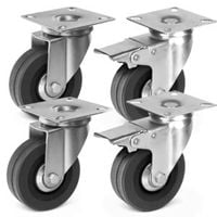 KÓŁKA DO WÓZKA 75mm Zestaw Jezdny MEBLOWY 4 Szt Kół 220 Kg Obrotowe HAMULEC