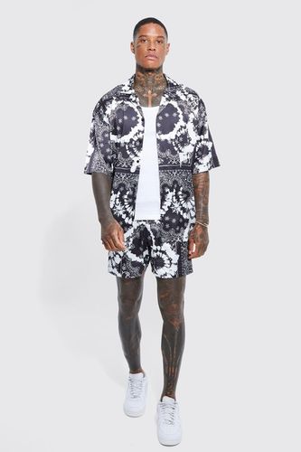 E22R002 KOSZULA CZARNA WZORY BIEL BOOHOOMAN S na Arena.pl