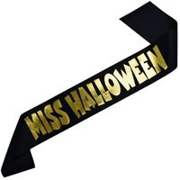 Szarfa Miss Halloween - złoty nadruk