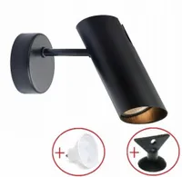Kinkiet Lampa Futuro 1xGU10 czarny ZESTAW Z PRZYSSAWKĄ I ŻARÓWKĄ LED