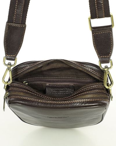 Torebka listonoszka NA SZEROKIM PASKU skórzana dwie komory Marco Mazzini na Arena.pl