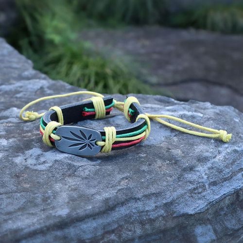 Bransoletka Maryśka Trawka Skóra Rzemień Rasta Man Blant Bob Marley Reggae na Arena.pl