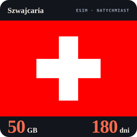 Karta eSIM Internet Szwajcaria 50 GB na 180 dni - bez rejestracji