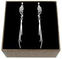 WISZĄCE DŁUGIE KOLCZYKI SREBRNE SKRZYDŁA ANIOŁA LINKI SREBRO PRÓBY 925 A19