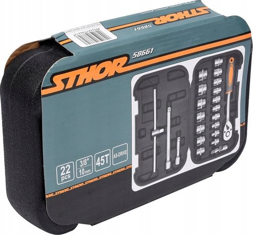 ZESTAW NARZĘDZIOWY KLUCZE NASADOWE 3/8'''' 22 SZTUKI GRZECHOTKA NASADKI na Arena.pl