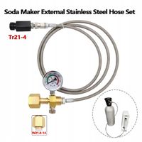 W21.8 PRZETOCZKA ADAPTER ZE STALOWYM WĘŻEM DO SODASTREAM QUICK CONNECT CO2