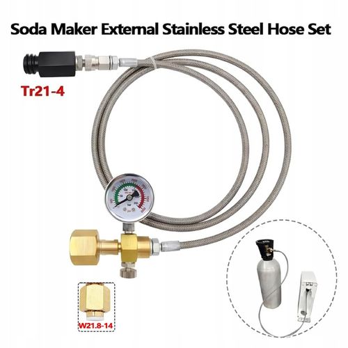 W21.8 PRZETOCZKA ADAPTER ZE STALOWYM WĘŻEM DO SODASTREAM QUICK CONNECT CO2 na Arena.pl