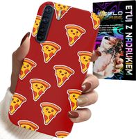 ETUI DO OPPO A91 - WZÓR Z WESOŁĄ PIZZĄ NA CZERWONYM TLE