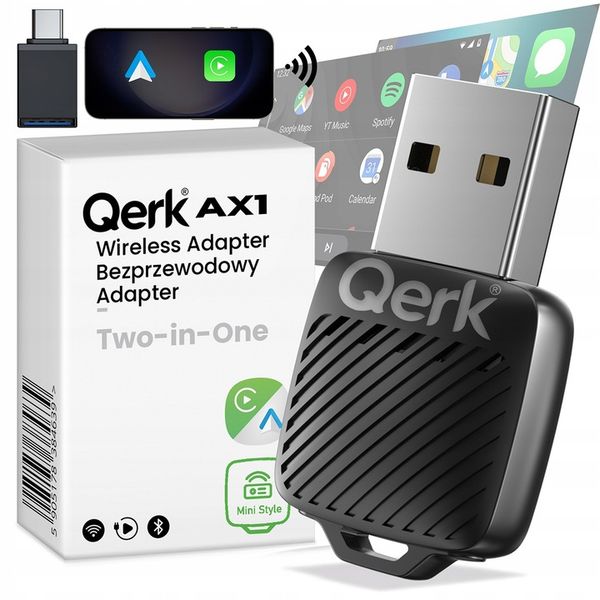 Mini Adapter Carplay Android Auto Bezprzewodowy Wifi 6 Bluetooth 5.4 zdjęcie 1