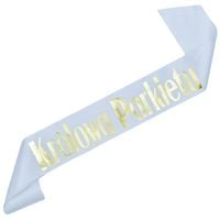 Biała szarfa Królowa Parkietu