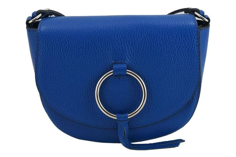 Damska skórzana listonoszka włoska - Chabrowa zdjęcie 1