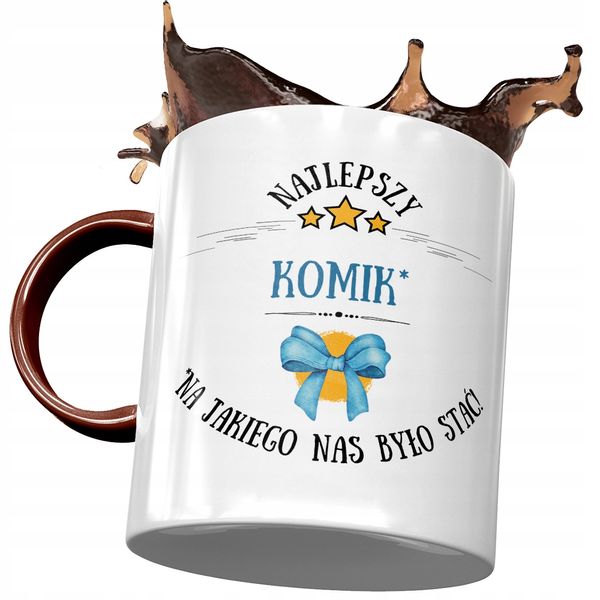 Kubek Bordowy Dla Komika Najlepszy Komik Z Nadrukiem Ze Zdjęciem zdjęcie 1