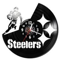 Zegar ścienny z płyty winylowej Pittsburgh Steelers 952.14